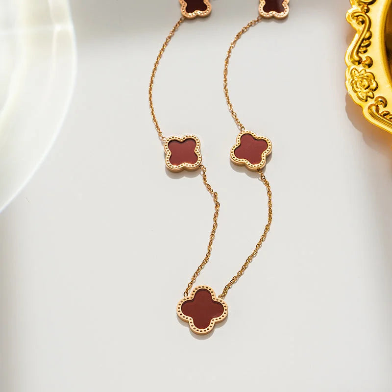 JEM Black Clover Shell Necklace – 18K Gold Plated Stainless Steel 316 I